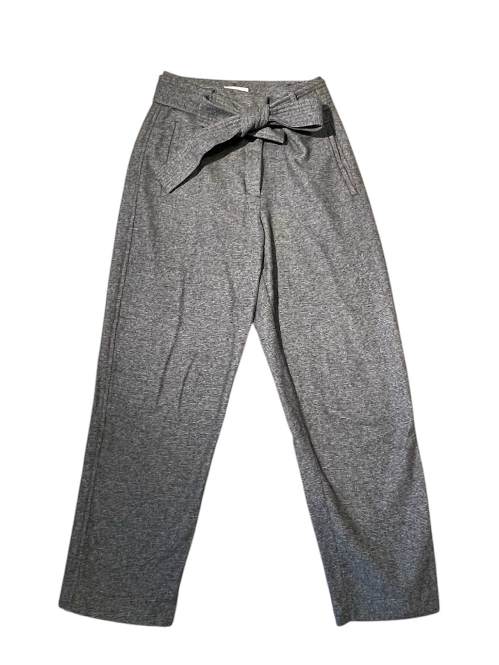 Aritzia Wilfred Black Grey and White Wool Waist Tie Pants 2